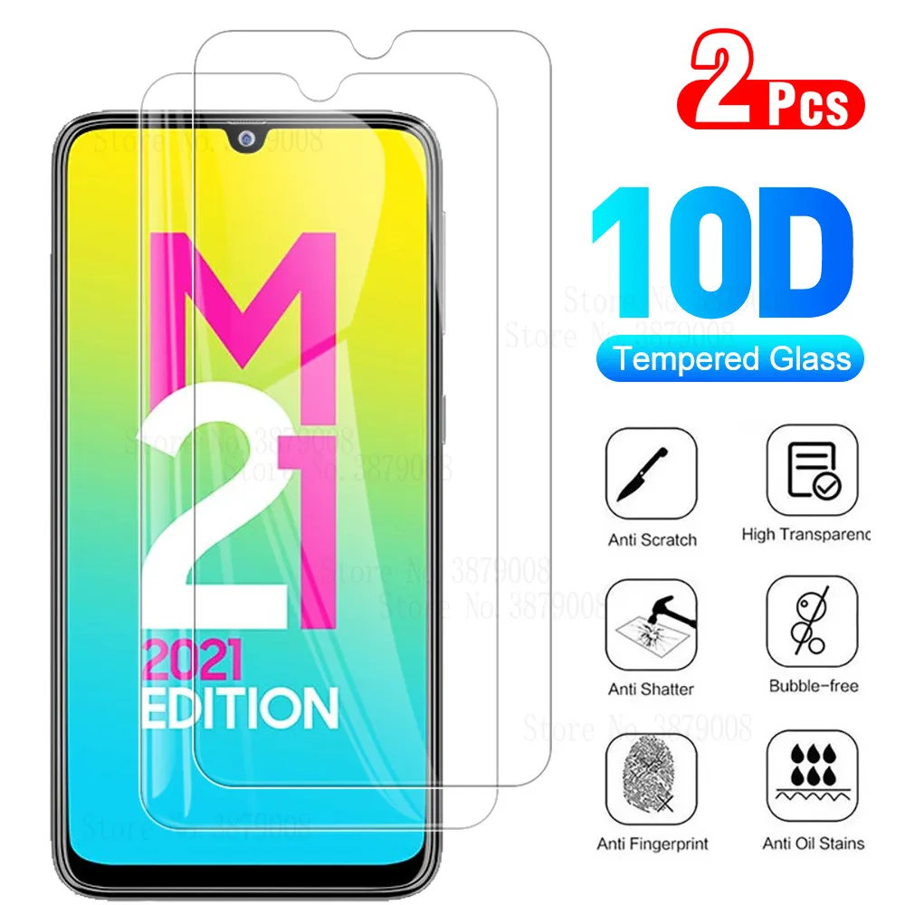 

2 шт., Защитное стекло для Samsung Galaxy M21 2021, закаленное стекло, защитная пленка для экрана телефона Samsung M21 SM-M215G