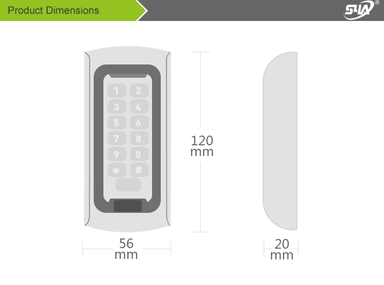 IP68 Водонепроницаемая автономная RFID металлическая клавиатура контроля доступа