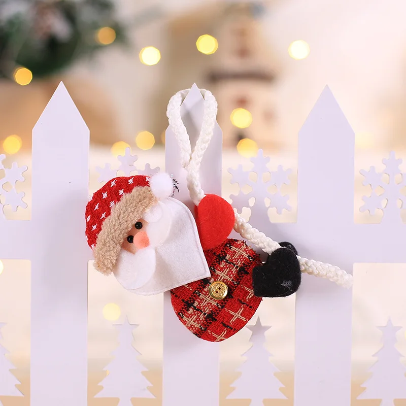 rope Santa claus ETya Рождественское украшение Санта Клаус держать подарочную коробку куклы для рождественские украшения для дома Дерево Подвески Игрушки год висячие украшения детский подарок - Цвет: rope Santa claus