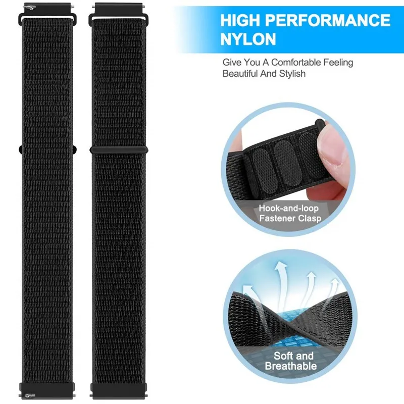 Ремешок нейлоновый для Samsung watch 3 браслет Galaxy 46 мм active 2 44 gear S3/amazfit HUAWEI GT/2e/pro 22 |
