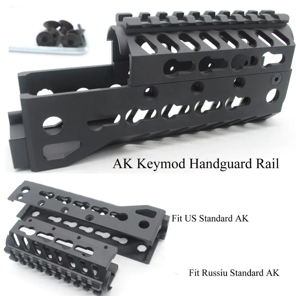 

Тактическая направляющая для АК-ключей TriRock, 6,5 дюйма, 47 серии АК, 2 шт., раздельная защита для рук, черные анодированные Охотничьи аксессуары