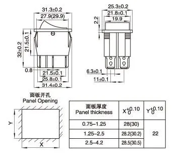 

100% NEW KCD4 25x31mm Big Ship Type Switch Red 4 Pin 2 Position 16A 250V 20A 125VAC ON-OFF Rocker Switch With a red light