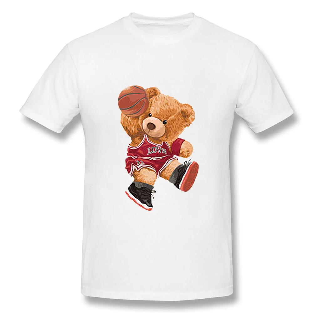 Белая футболка CLOOCL из 100% хлопка 3D графика хип-хоп медведь счастливее мультяшный