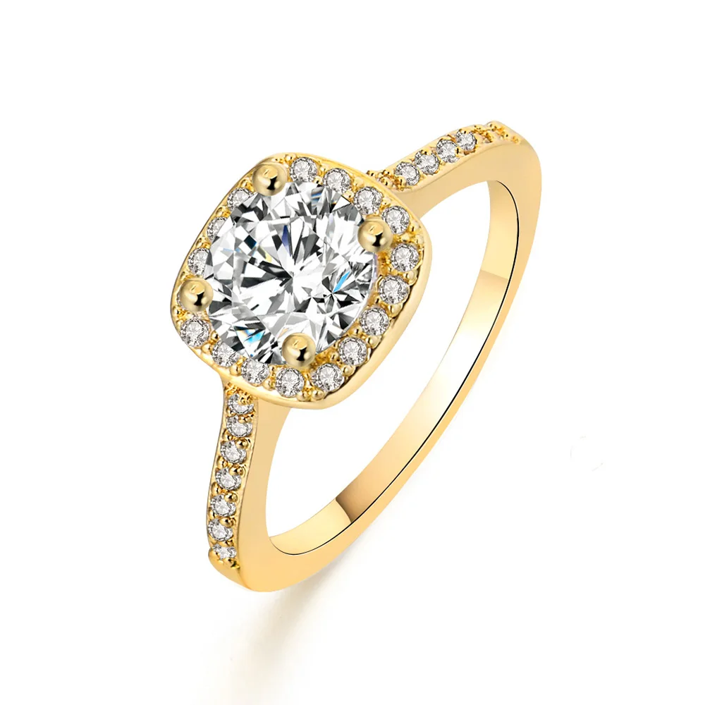 Модные кольца с сердечками и стрелами позолоченные из циркона для женщин