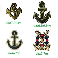 2 pcs cartoon decorative patch anchor pattern icon embroidered applique patches for diy iron on badges stickers on a backpack