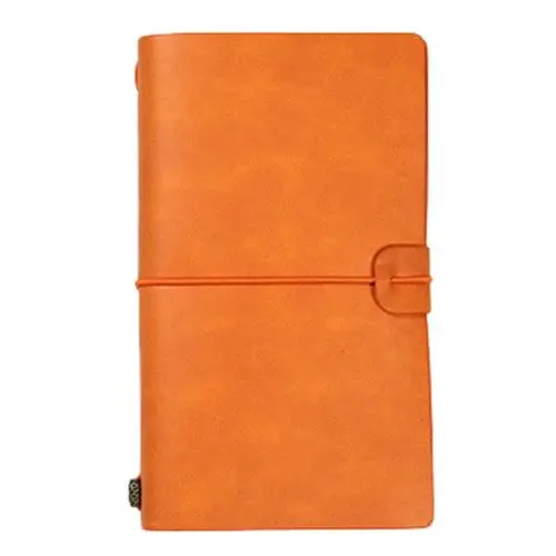 Оранжевый New Diary Notebook Agenda With Faux Leather Cover Loose Leaf Note Bookfor School Stationery or Traveler - Цвет: Оранжевый