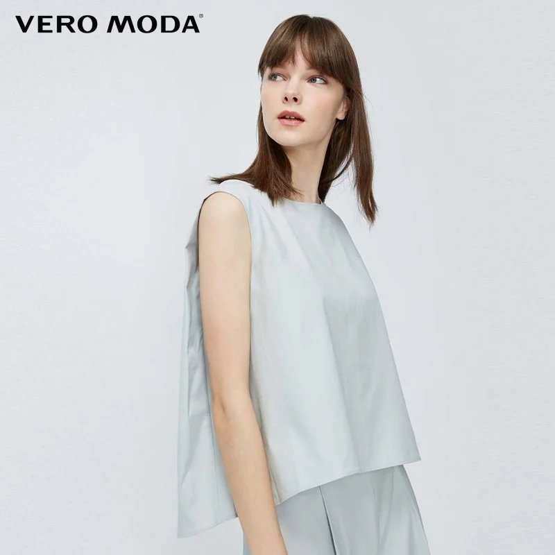 Женский Свободный Топ без рукавов с круглым вырезом| |