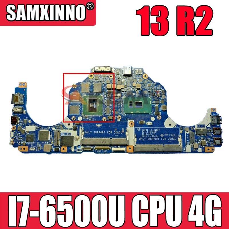 

Оригинальный Для dell для Alienware 13 R2 Core I7-6500U материнская плата AAP01 LA-C902P CN-0TXYDJ 0TXYDJ 4G материнская плата