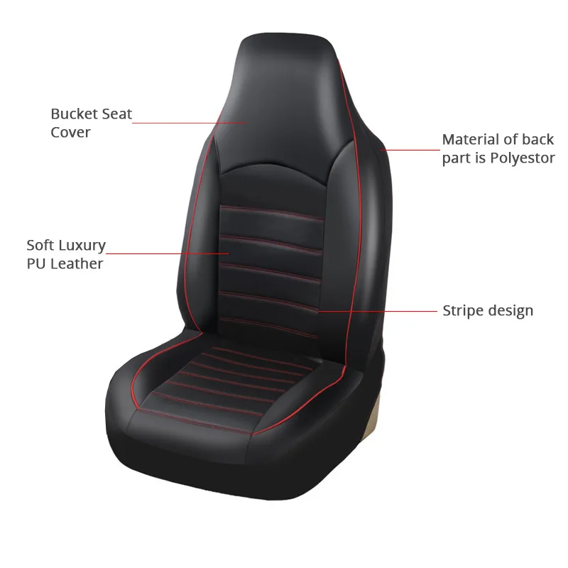

Car Seat Cover One-Piece PU Leather Double Front Seat Seat Cover Four Seasons Universal