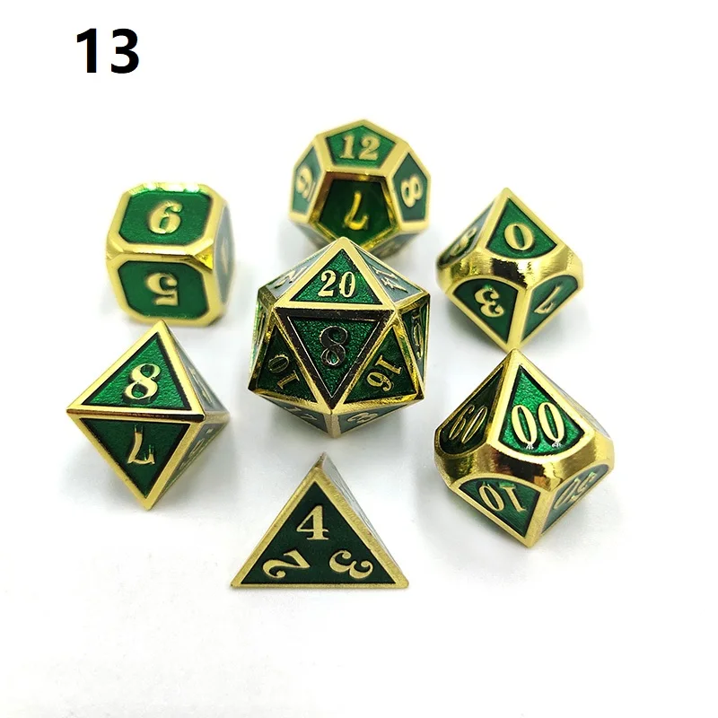 7 шт./компл. металлические кубики для настольных игр D4 D6 D8 D10 D12 D20 MTG|Кубики| |