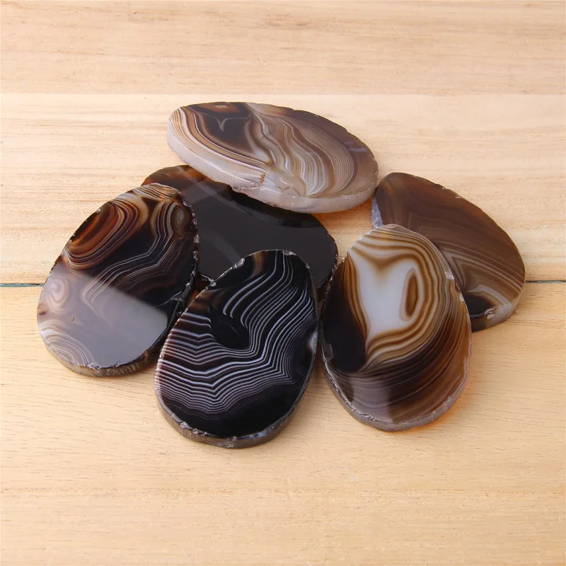 1 шт натуральный зеленый Агаты плиты 29-33*46-54 мм полоса подвеска-Агат для ожерелья