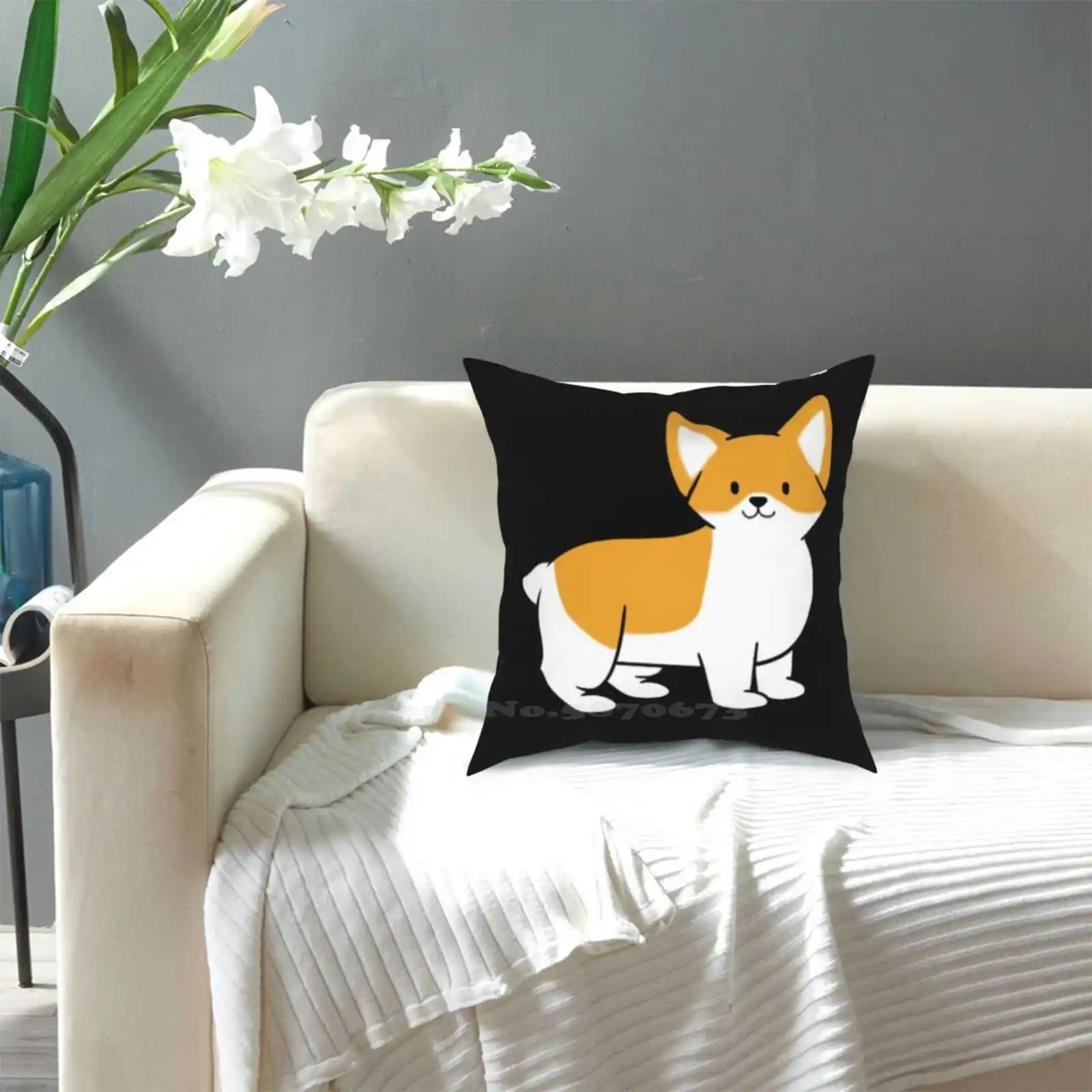 Черная наволочка Skeeter в спальню для офиса обнимающая корги собака животное Чиби