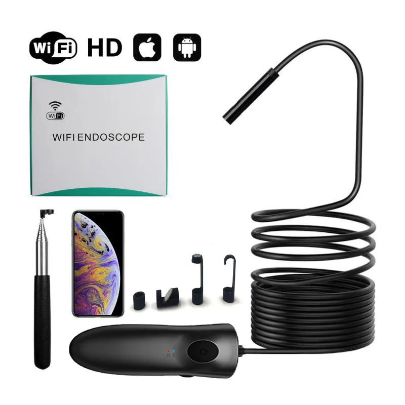 Беспроводной Wi-Fi эндоскоп 3 5 м 2 1200P HD 8 мм камера-эндоскоп с жестким кабелем USB