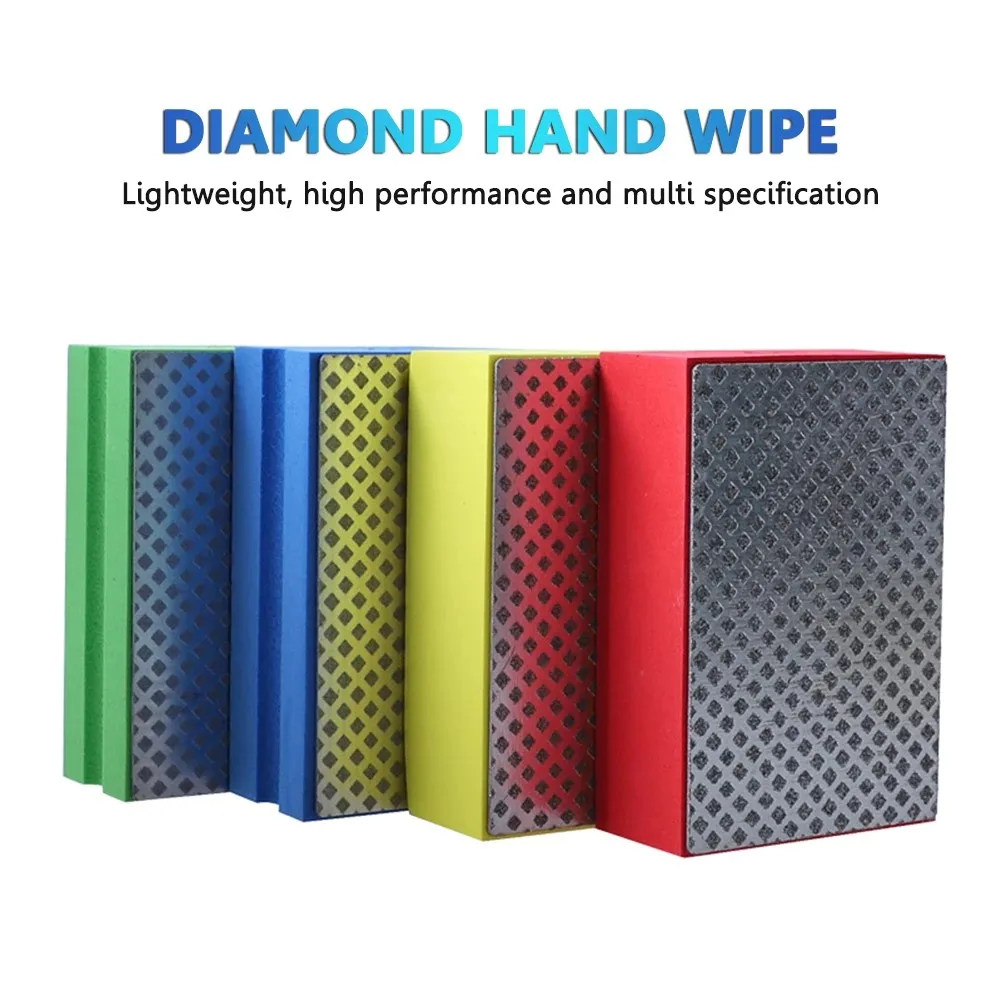 

1/4pcs 60/120/200/400 # Diamond Polishing Hand Pads Block 95x60mm For Granite Marble Glass Grinding Hand Tools