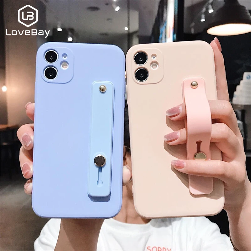 Lovebay квадратный жидкий силиконовый чехол на запястье для iPhone 11 Pro Max SE 2020 XR XS X 7 8 Plus