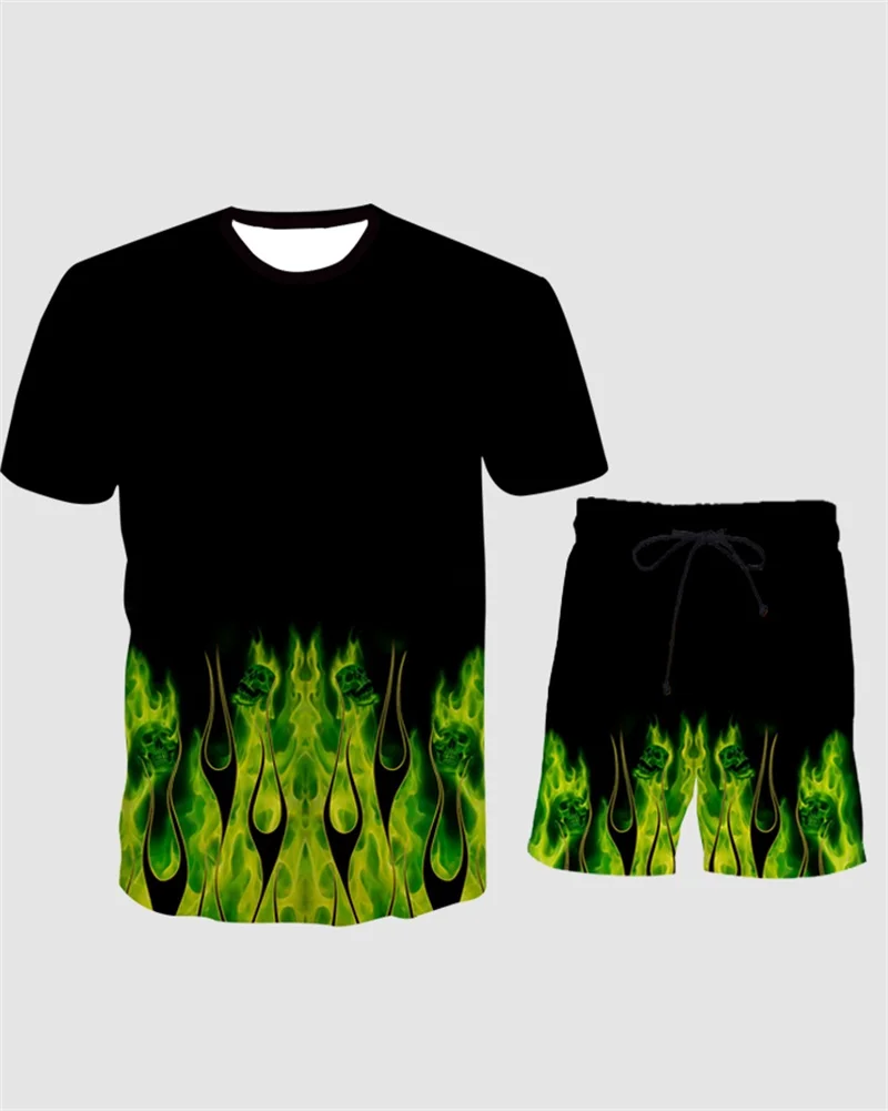 

2021 Fashion Hot New 3D Men's Sets 3D Print Trend Pattern T shirt Shorts Summer Outdoor Street Casual Men's T shirt Suit