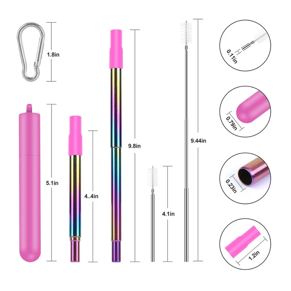 2 шт./упаковка телескопическая металлическая нержавеющая сталь с отверстием и