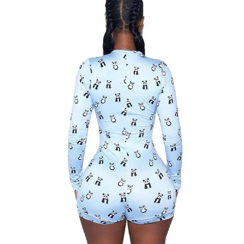 

2019 Fashion Women Floral Print Long Sleeve V Neck Slim Bodycon Jumpsuit Bodysuit Romper Leotard Tops