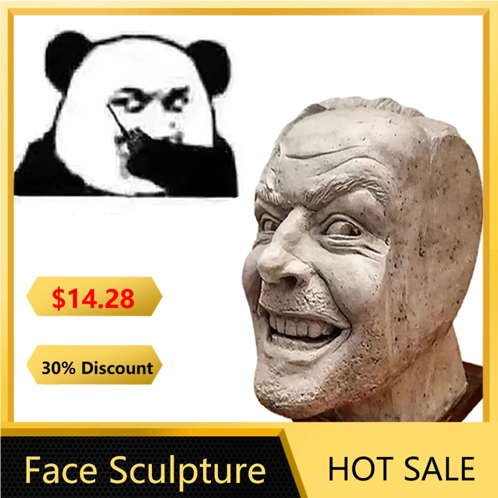 

Face Sculpture Unique Home Decoration Johnny Statue Resin Tabletop Decoration Decoration Bookshelf/office Interesting Gift