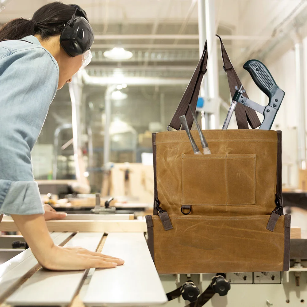 

Waterproof Canvas With Pockets Art Artist Picking Bag Work Outdoor Foldable Adjustable Strap Garden Apron Home Quick Empty