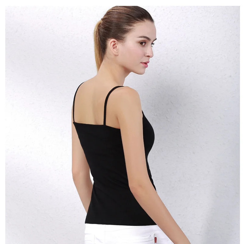 Womens Cotton Camis Solid color Female Slim Sleeveless Casual Vest Color Crop Lower Cut Top For Ladies Fitness Summer | Женская одежда