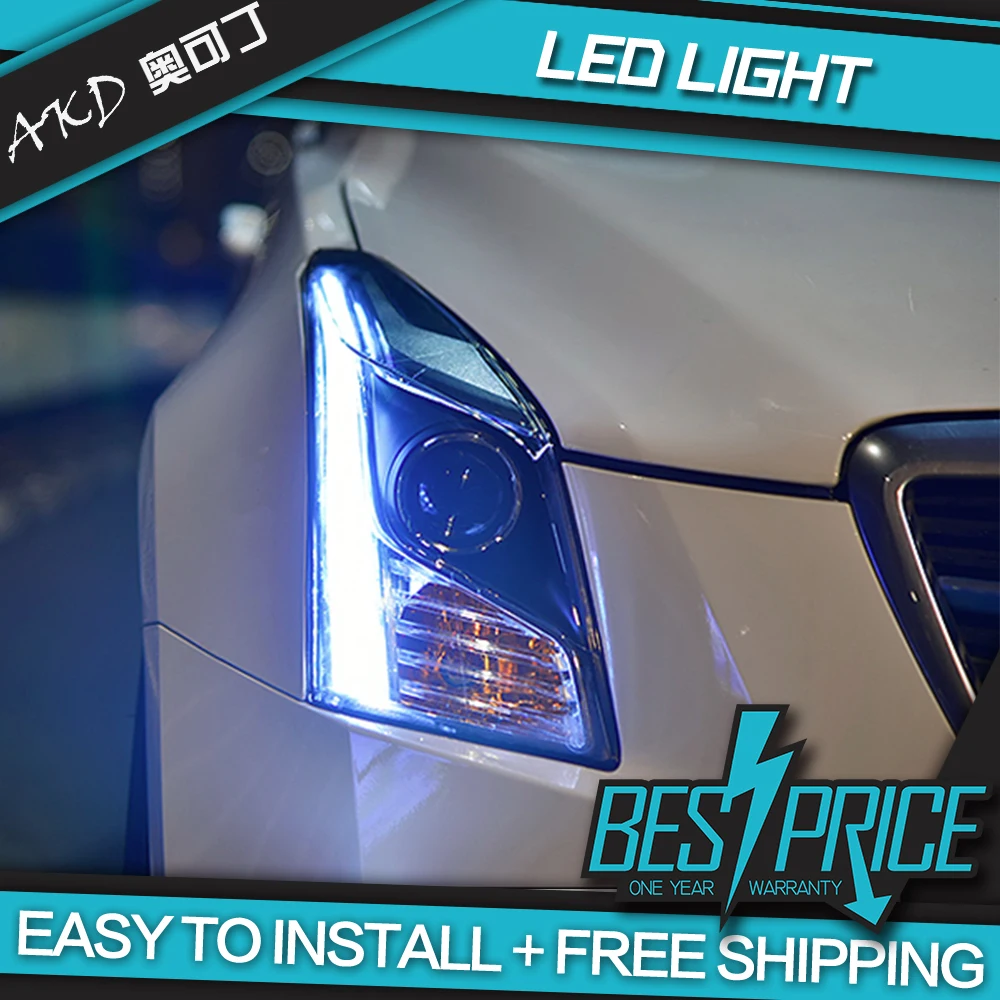 AKD тюнинг автомобильных фар для Cadillac ATS-L ATS L светодиодные фары DRL ходовые огни Bi-Xenon
