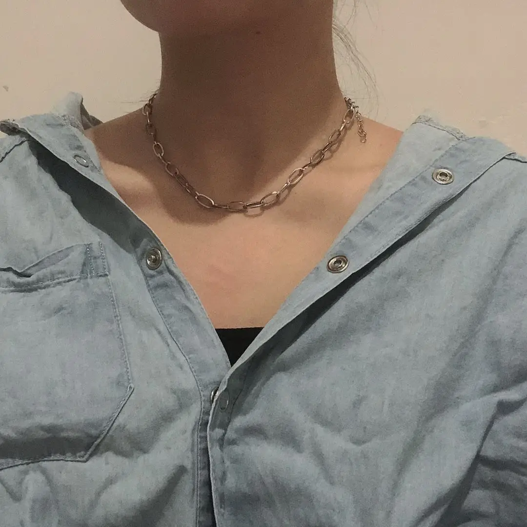 

Fashionable Necklace Non-fading Stainless Steel Necklace Short Necklace Cool and Handsome Hollow Jewelry