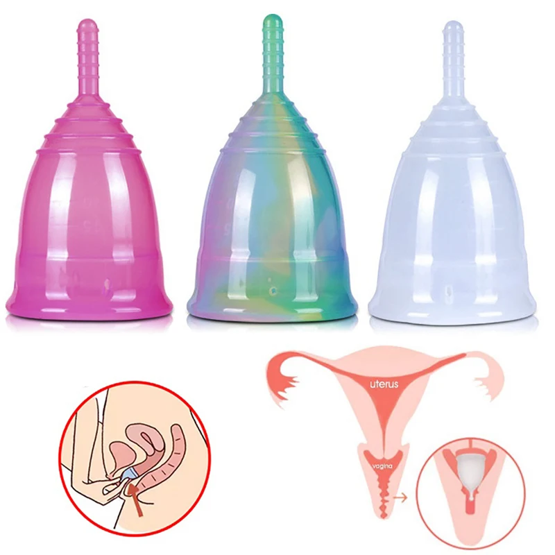 

Многоцветная мягкая менструальная чаша из медицинского силикона, женская гигиеническая чаша, многоразовая менструальная чаша для женщин, ...