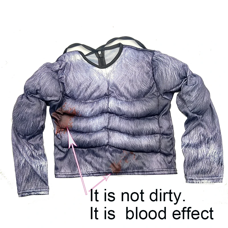 Костюм мускульного волка для мальчиков на Хэллоуин костюмы пальто школьных