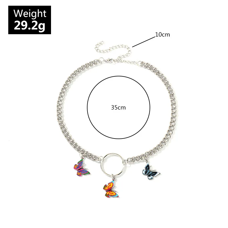 Женское колье чокер FIMAODZ украшение в виде бабочки и ключицы стиле панк подарок на