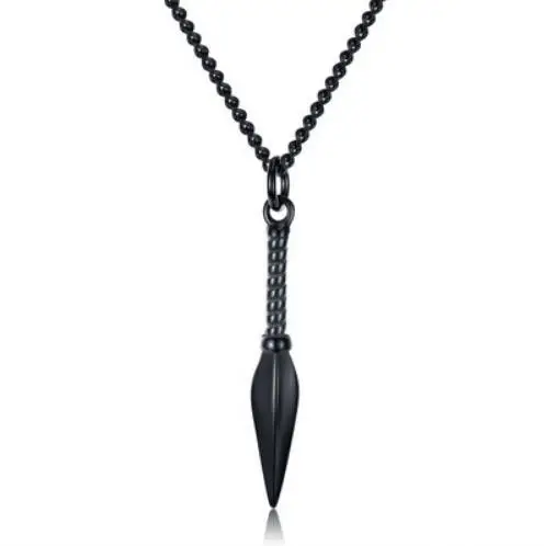 

Punk Spear Pendant Necklace Hip Hop Gold Silver color Black Color Long Chain Arrow Necklace For Men Women Jewelry Gothic Gift