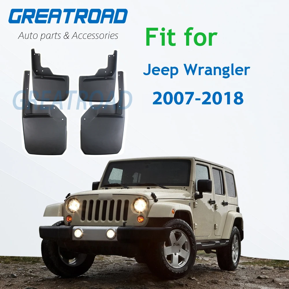 4 шт. передние + задние брызговики для JEEP WRANGLER JK 2007-2018 Брызговики от грязи 2015 2014 2013