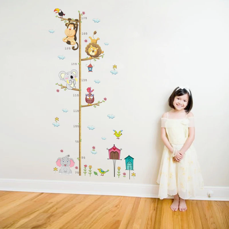 

New Zoo Cartoon Animal Pattern Height Sticker Wall Stickers Children's Room Wall DIY Wallpaper Decorative Wall Stickers
