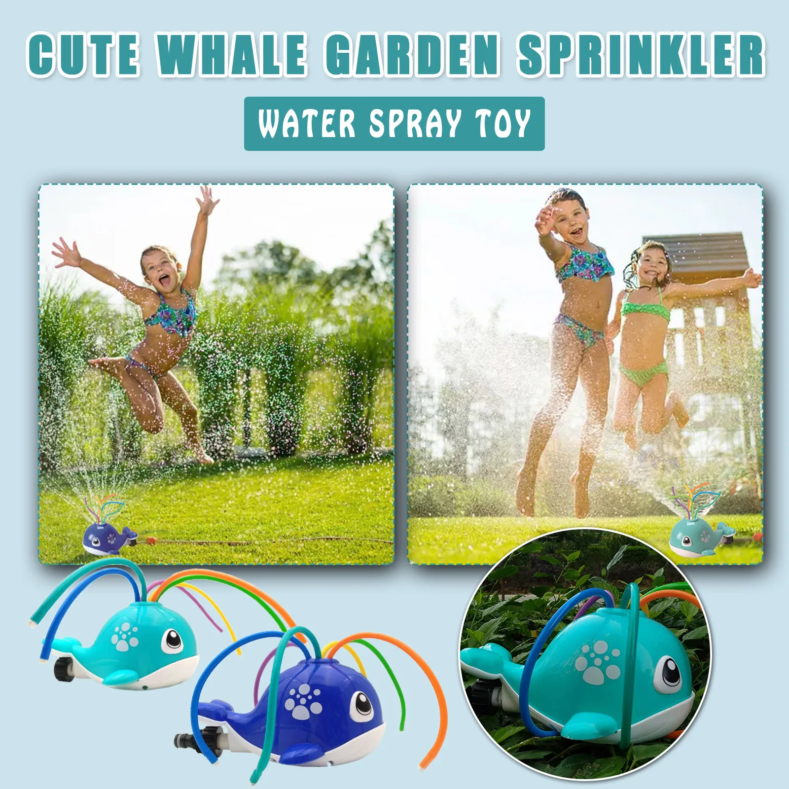 Милый мультяшный КИТ вращающийся летний уличный садовый спринклер с