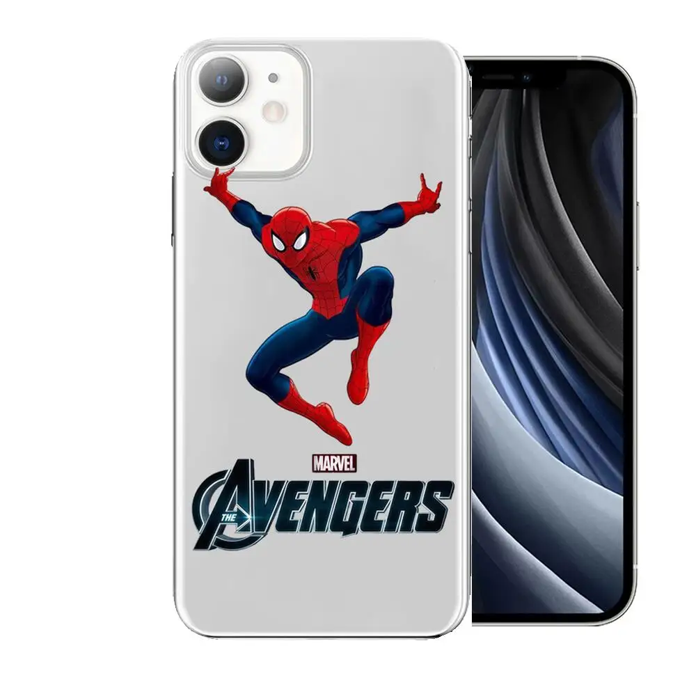 Чехол для телефона в стиле аниме Marvel Человек-паук Дэдпул чехлы iphone 11 pro max 12 8 7 6 s XR