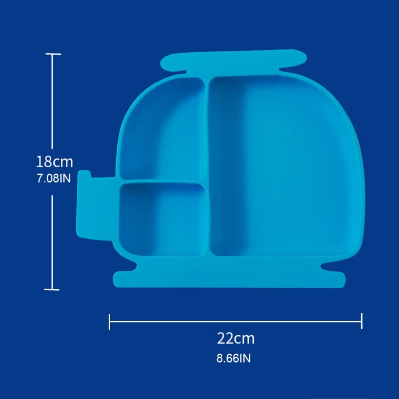 

Baby BPA Free Silicone Dinner Plate with Straws Divided Feeding Food Bowl Dish for Toddler Children Tableware