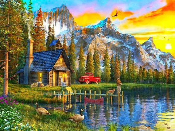

Diamond Painting Scenery River Boat Landscape 5d Diy Mosaic Full Square Drill Diamant Of Rhinestone Daimond Embroidery Picture