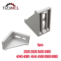 5pcs corner fitting angle aluminum 2020 4040 4080 6060 8080 2028 3030 3060 aluminum profile connector bracket fastener for cnc