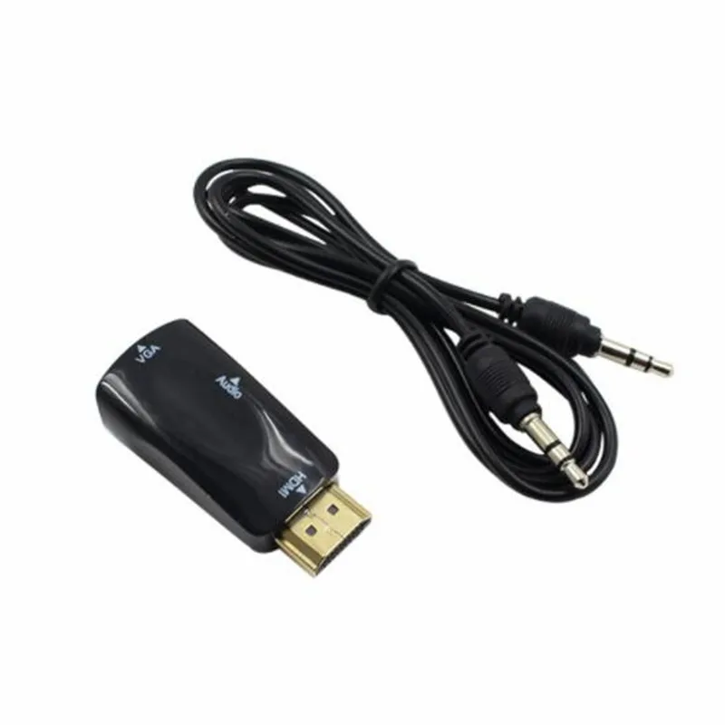50 шт. HDMI-VGA адаптер HDMI VGA Male-Famale цифровой аналоговый аудио конвертер кабель 1080P для