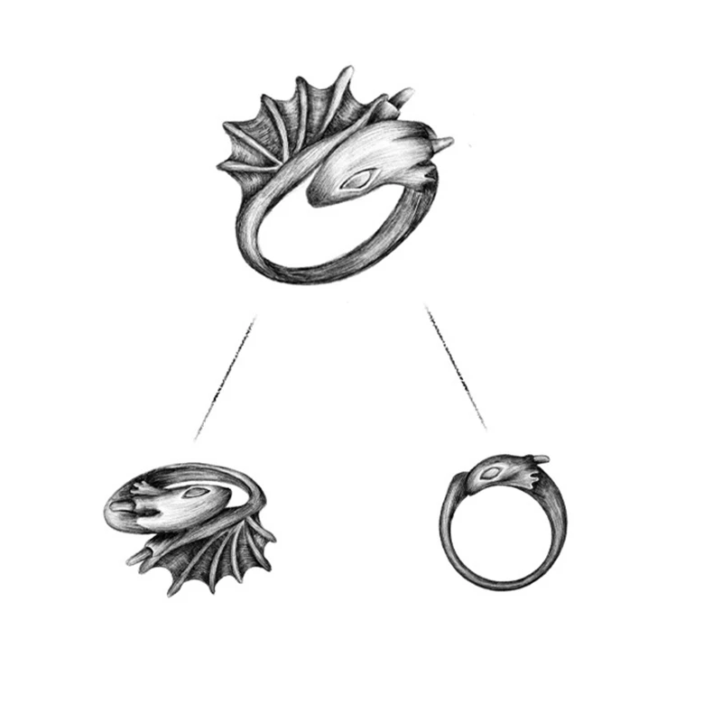 X7YA индивидуальное Открытое кольцо с летающим драконом регулируемое для мужчин