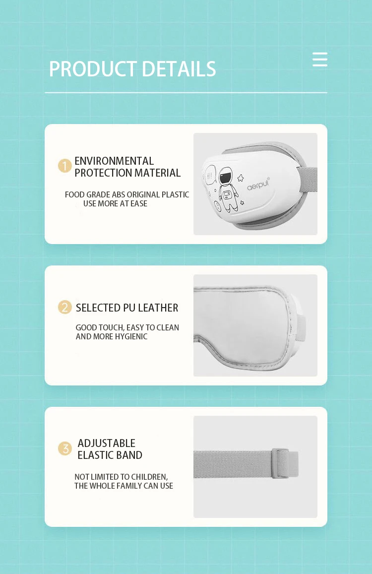 

3D Childrens Eye Massager DIY Pattern Child Vibration Eye Massager Prevent Myopia Relieve Eye Fatigue Heating Therapy Glasses