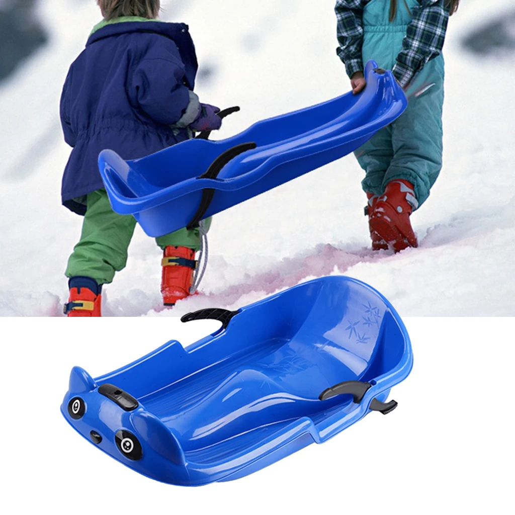 

Kids Snow Sled Downhill Sleigh Sand Skiing Grass Toboggan Pull Rope