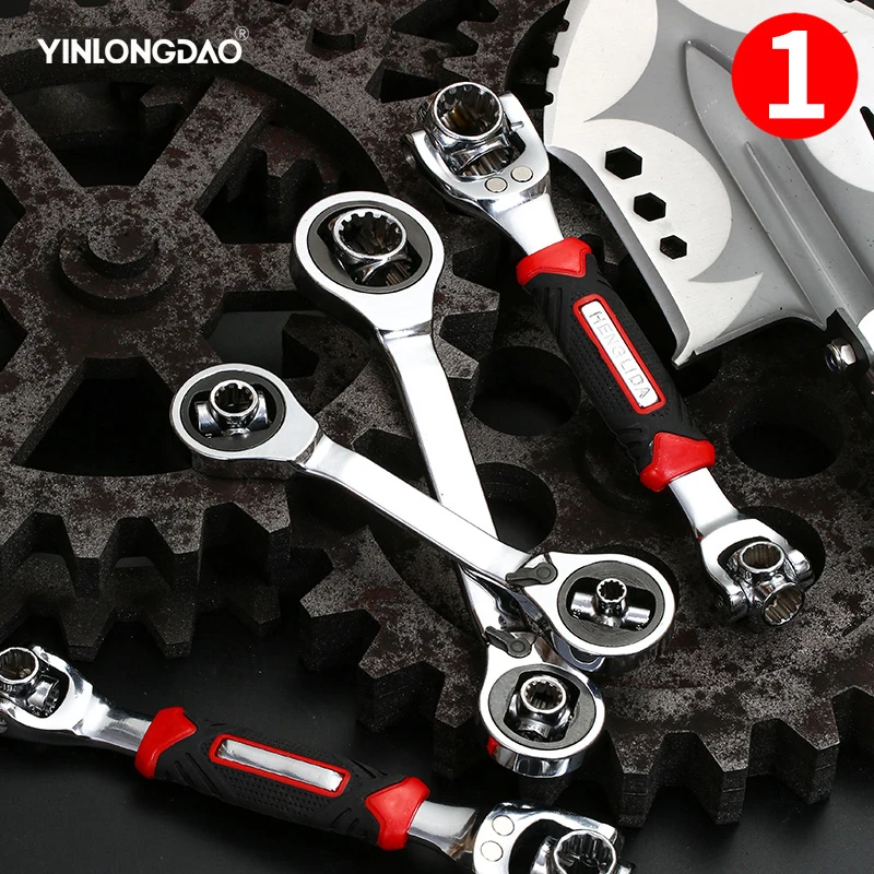 Гаечный ключ с храповым механизмом торцевой шлицевыми болтами поворота на 360