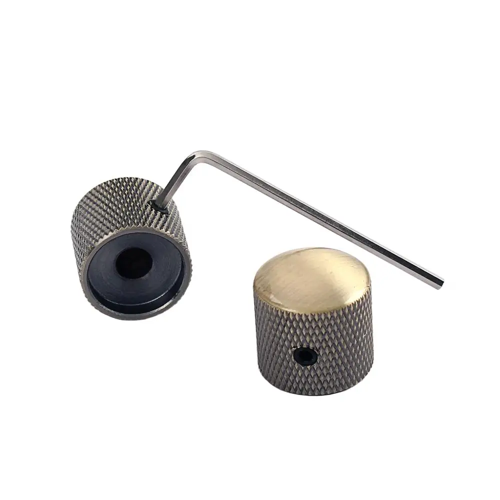 1 pcs und 2pcs bronze metall dome elektrische bass gitarre knob volume tone control knöpfe mit schlüssel free global shipping