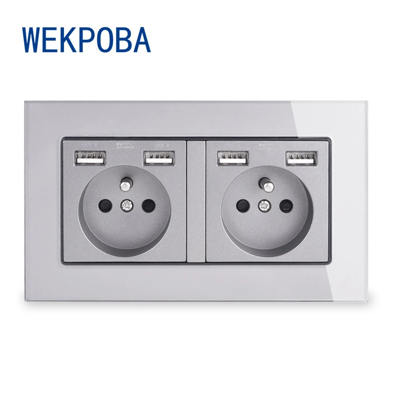 WEKPOBA серая панель из закаленного стекла французская/польская стандартная