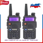 2 шт. Baofeng UV-5R Walkie Talkie 8 Вт двухдиапазонное двухстороннее радио 136-174 МГц 400-520 МГц UHF VHF FM Transiver Ram радио двойной дисплей