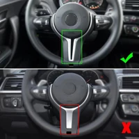 1pcs car carbon fiber style interior steering wheel cover trim frame fit for bmw m m2 f87 m3 f80 m4 f82 f83 m6 auto accessories