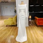 Вечернее платье Русалочки с открытыми плечами и аппликацией из бисера, 3D цветок, Формальное атласное выпускное платье с длинными рукавами vestidos de fiesta