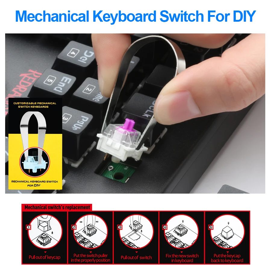 

Redragon YAMA K550 USB Mechanical Gaming Keyboard RGB Purple Switch 104 Key Backlit Anti-Ghosting PC Gamer for PC Computer