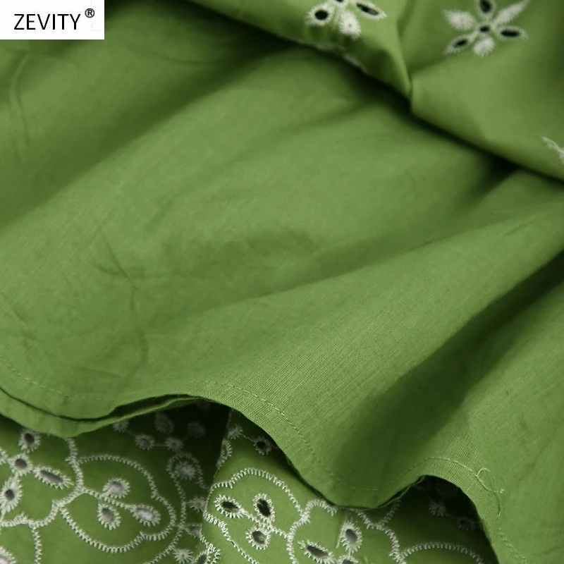 Новинка женское винтажное мини-платье Zevity с квадратным вырезом вышивкой и